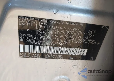 2013 Toyota Rav4 Xle z USA, uszkodzony, nr VIN 2T3WFREVXDW058510